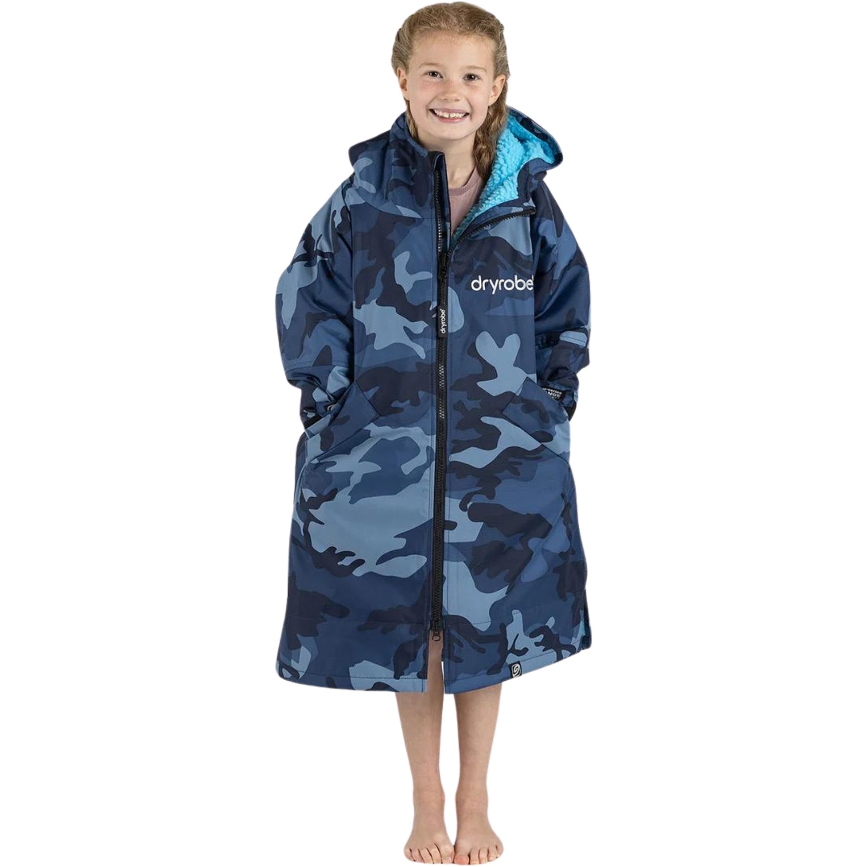 2026 Dryrobe Bambino Advance Accappatoio Da Cambio A Maniche Lunghe V3KSLSDA - Blue / Mimetico